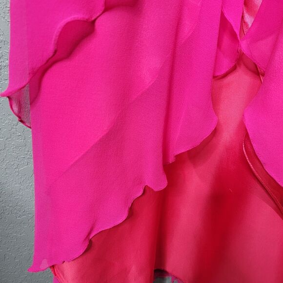 Scala Dress XXL Pink Silk Beaded Gown Formal Event Prom Tiered - Picture 15 of 17